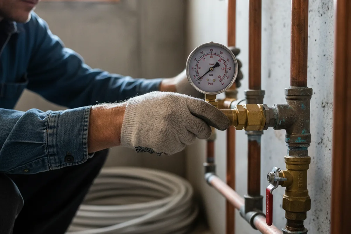 Pressure testing a repaired line during Water Line Repair in Lagrangeville